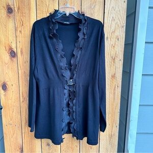 Gerry Weber Ruffled Sweater Overlay Cardigan EUC